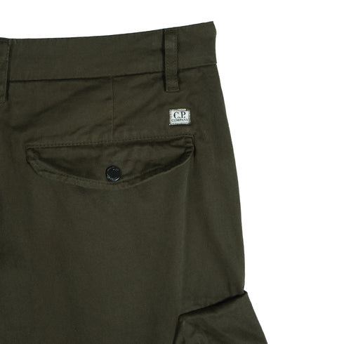 C.P. Company Stretch Sateen Pants Loose Fit Ivy Green 683 13CMPA123A-005529G Degli Uberti